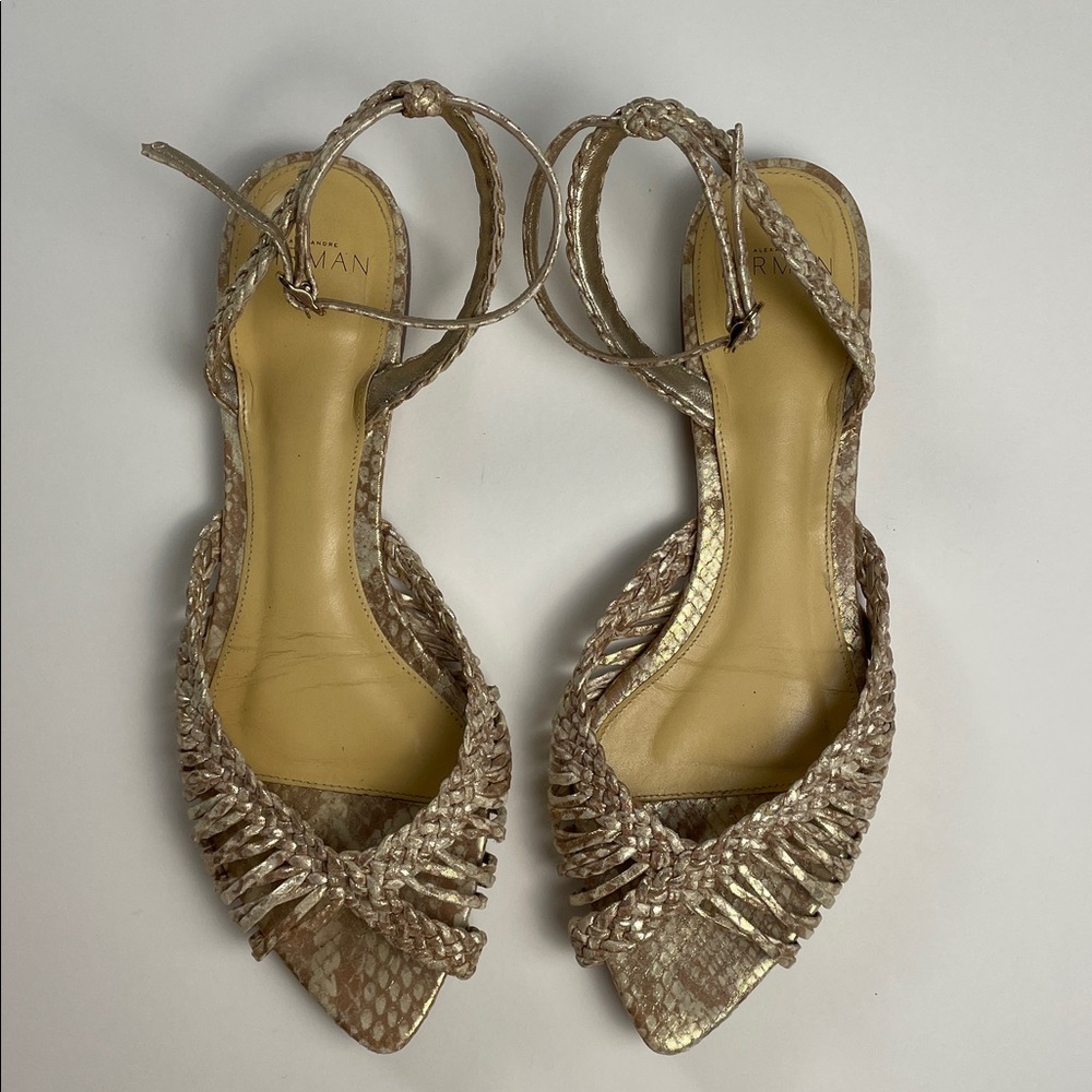 Alexandre Birman Metallic Braided Leather Sandals
